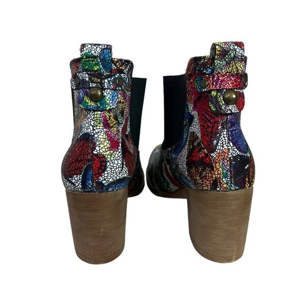 Zapato Leather Butterfly Mosaic Ankle Boots, Made in Italy, Size EU 39, US 8 M - Picture 4 of 9